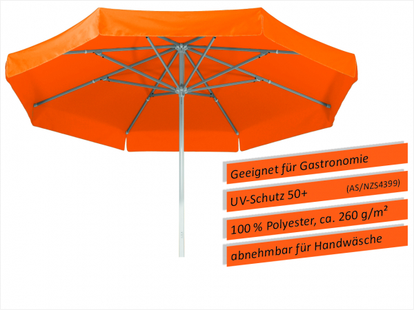 Schneider Gastro Marktschirm Jumbo 400cm Seilzug Stock 55mm wasserfest orange